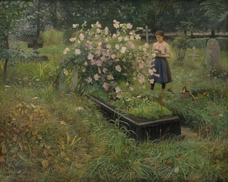 Scena cmentarza - Gottfrid Kallstenius — widok dzieła