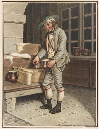 Gottfried Mind - Milchmann in einem Berner Laubengang.webp