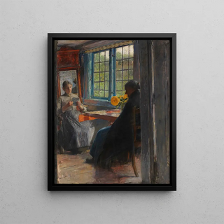 Gotthardt Kuehl - Frauen am Gartenfenster.webp