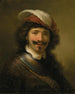 Młody mężczyzna w kołnierzu z kapeluszem z piórami - Govert Flinck — widok dzieła