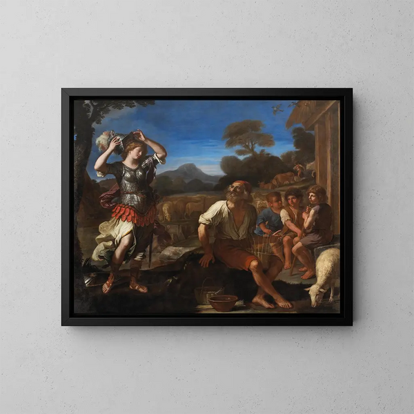 Erminia i pasterzy - Guercino — oprawiony obraz na ścianie
