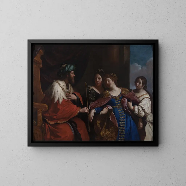 Esther przed Asueryuszem - Guercino — oprawiony obraz na ścianie