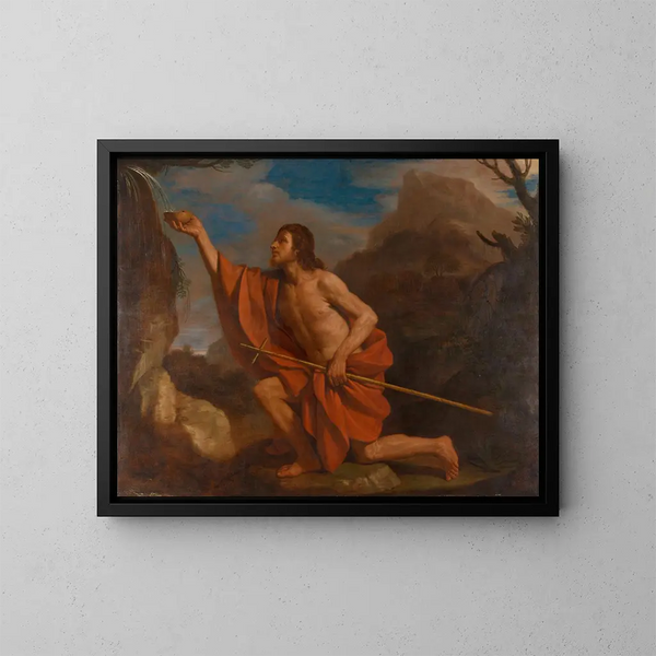Święty Jan Chrzciciel na pustyni - Guercino — oprawiony obraz na ścianie