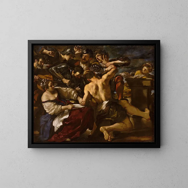 Samson schwytany przez Filistynów - Guercino — oprawiony obraz na ścianie