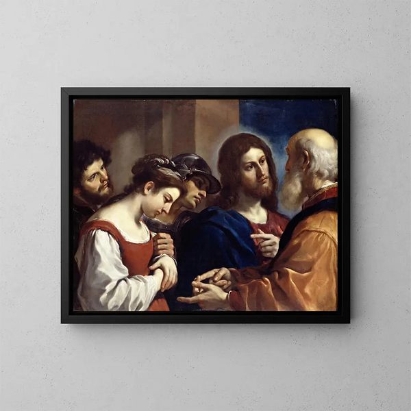 La femme adultère - Guercino — oprawiony obraz na ścianie