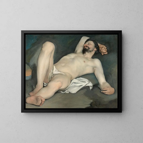 męski nagi leżący - Guido Cagnacci — oprawiony obraz na ścianie