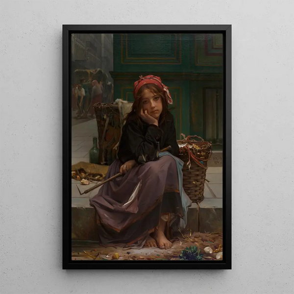 Młody sprzedawca szmat - Guillaume Charles Brun — oprawiony obraz na ścianie