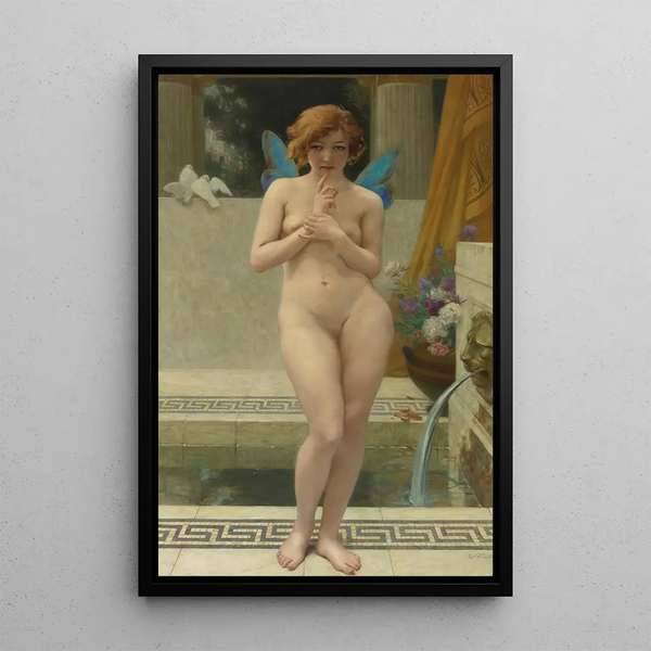Psyché przy fontannie - Guillaume Seignac — oprawiony obraz na ścianie