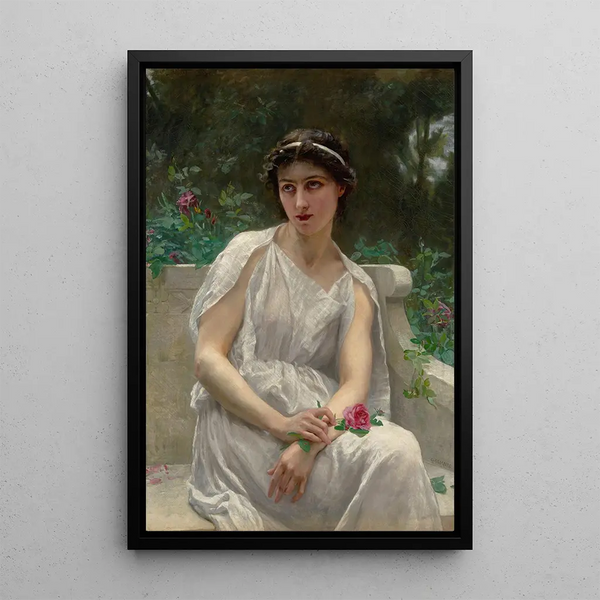 Czerwona róża - Guillaume Seignac — oprawiony obraz na ścianie