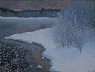 Givre na lodzie - Gustaf Fjaestad — widok dzieła