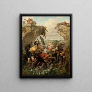 Gustaf Henrik Brusewitz - The Bridge at Nya Ldse Collapsing into the River Sve in 1543.webp