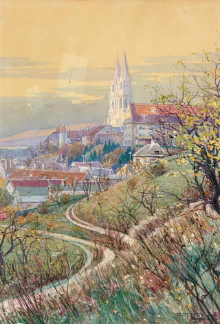 Gustav Feith - A view of the abbey church of Klosterneuburg.webp