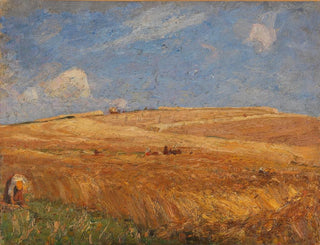 pejzaż z polem pszenicy - Gustav Kampmann — widok dzieła