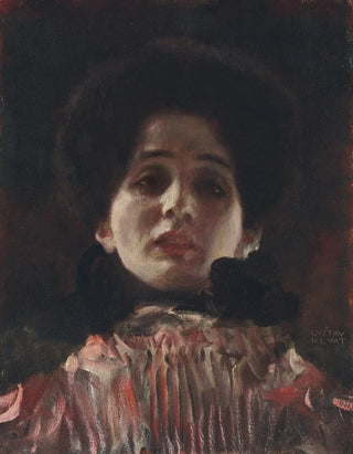 Gustav Klimt - Dame en face mit plisiertem Kleid.webp