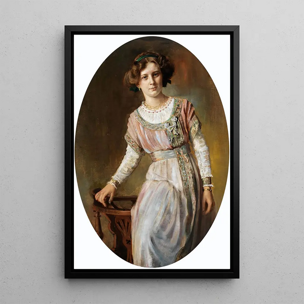 portret damy - Gustav Riencker — oprawiony obraz na ścianie