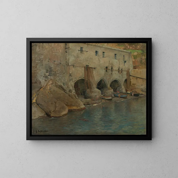San Fruttuoso - Gustav Schönleber — oprawiony obraz na ścianie