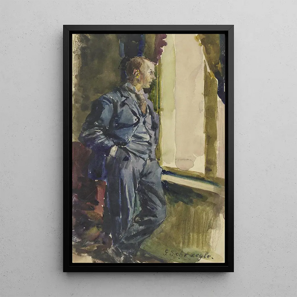 Portret syna artysty - Gustav Schrägle — oprawiony obraz na ścianie