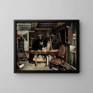 Gustav Wentzel - A Carpenters Workshop.webp
