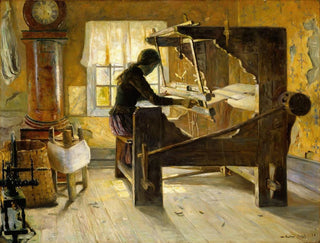 Na krosno tkackie - Gustav Wentzel — widok dzieła