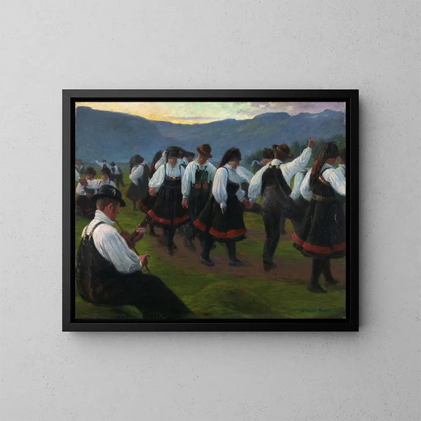 Tańca w Setesdal - Gustav Wentzel — oprawiony obraz na ścianie