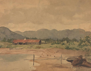 pejzaż z stodołą - Gustav Wentzel — widok dzieła