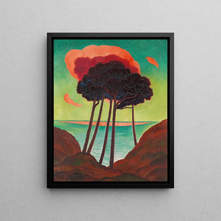 Gustav Wunderwald - Kiefern mit roter Wolke.webp