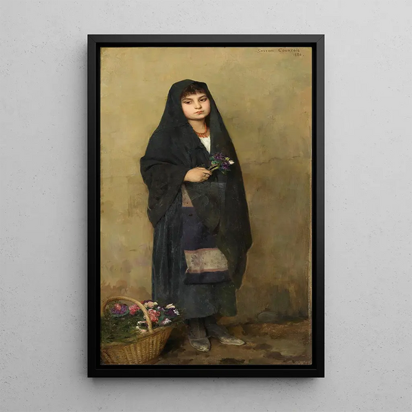 La Fille aux fleurs - Gustave-Claude-Étienne Courtois — oprawiony obraz na ścianie