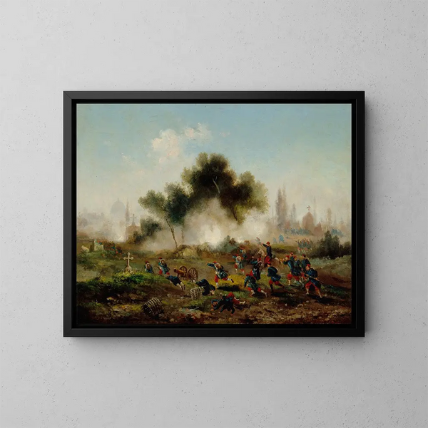 Atak cmentarza przez regularne oddziały, maj 1871 - Gustave Boulanger — oprawiony obraz na ścianie