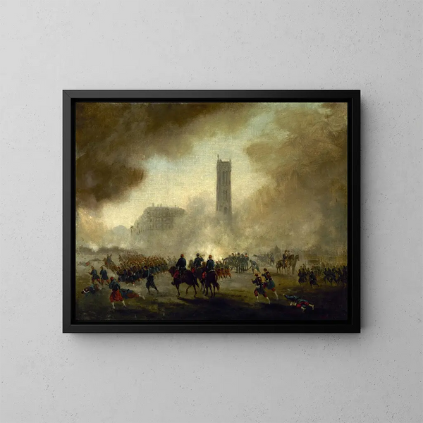 Wieża św. Jakuba przejęta przez wojska wersalskie - Gustave Boulanger — oprawiony obraz na ścianie