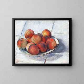 L'Assiette de pêches - Gustave Caillebotte — oprawiony obraz na ścianie