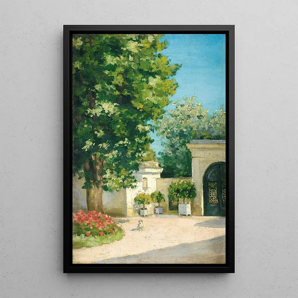 Yerres od Exdre, portal rodzinnego domu - Gustave Caillebotte — oprawiony obraz na ścianie