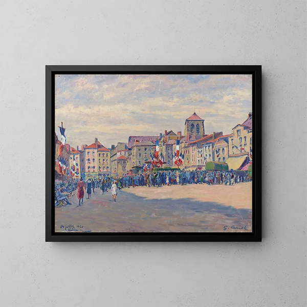 Święto 14 lipca 1920 w Châlons-sur-Marne - Gustave Cariot — oprawiony obraz na ścianie