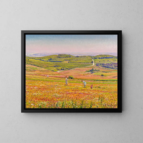 La cueillette des fleurs - Gustave Cariot — oprawiony obraz na ścianie