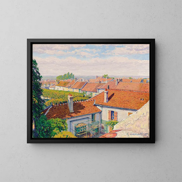 Czerwone dachy - Gustave Cariot — oprawiony obraz na ścianie