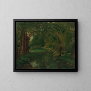 Strumień w polanie - Gustave Courbet — oprawiony obraz na ścianie