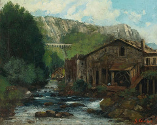 Gustave Courbet - A Mill In A Rocky Landscape.webp