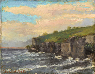 Klify nad brzegiem wody - Gustave Courbet — widok dzieła