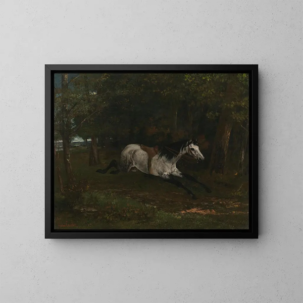 Konie w ruchu - Gustave Courbet — oprawiony obraz na ścianie
