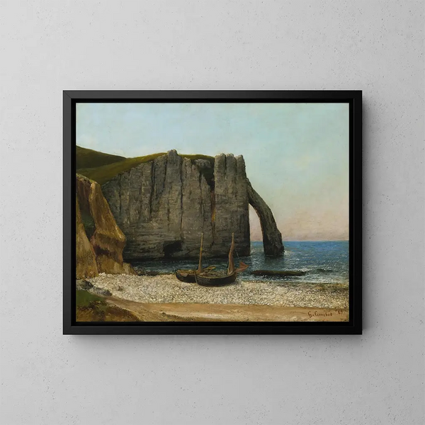 Klify Étretat - Gustave Courbet — oprawiony obraz na ścianie