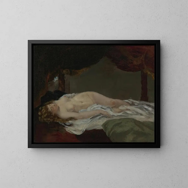 Kobieta śpiąca - Gustave Courbet — oprawiony obraz na ścianie