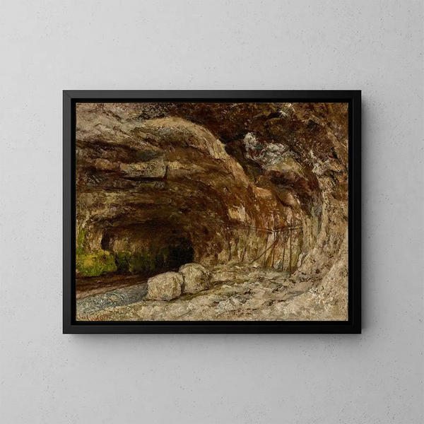 Grota Sarrazine w pobliżu Nans-sous-Sainte-Anne - Gustave Courbet — oprawiony obraz na ścianie