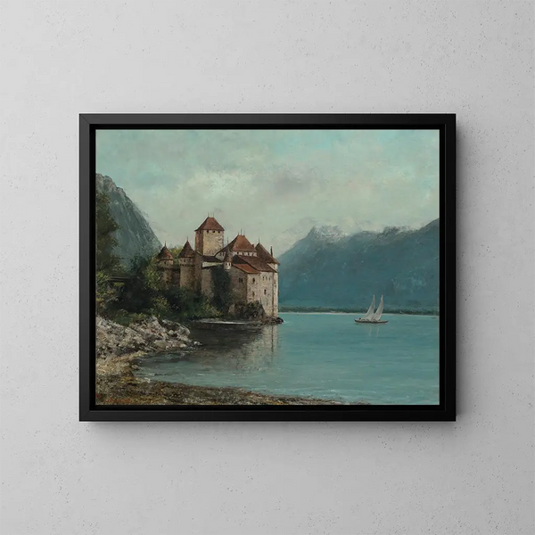 Le Château de Chillon, lac Léman - Gustave Courbet — oprawiony obraz na ścianie