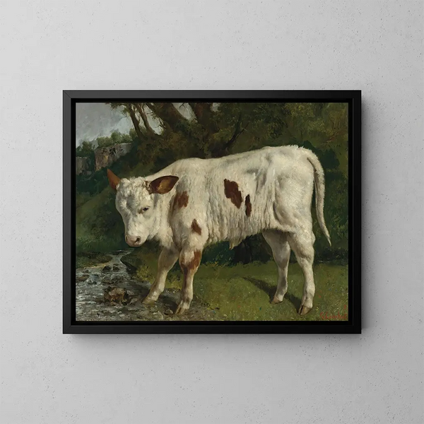 Biały cielak - Gustave Courbet — oprawiony obraz na ścianie