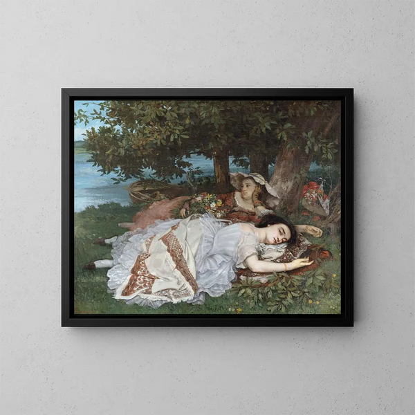 Dziewczyny nad Sekwaną - Gustave Courbet — oprawiony obraz na ścianie