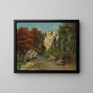 Gustave Courbet - Paysage Au Ruisseau Et Au Rocher.webp