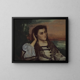 Rêverie, portret Gabrielle Borreau - Gustave Courbet — oprawiony obraz na ścianie