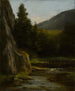 Skały, sosny, strumień - Gustave Courbet — widok dzieła