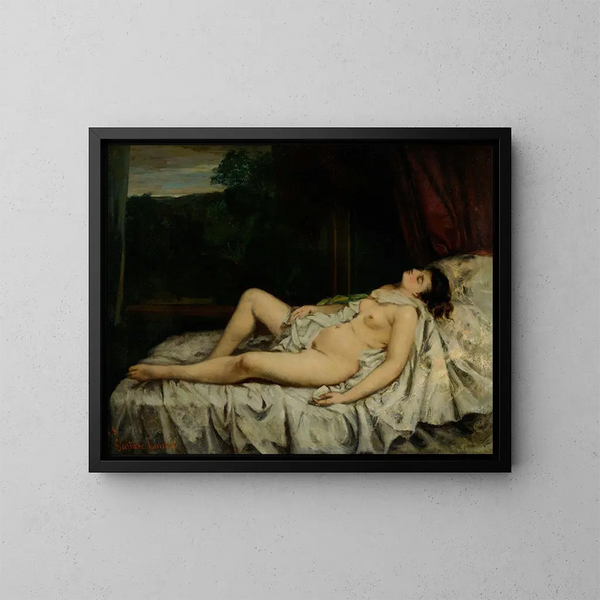 Nu endormi - Gustave Courbet — oprawiony obraz na ścianie