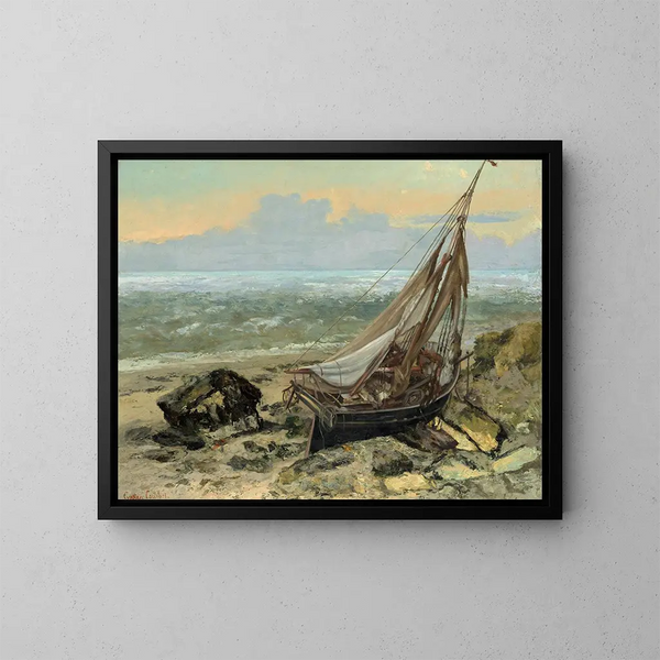 Łódź rybacka - Gustave Courbet — oprawiony obraz na ścianie