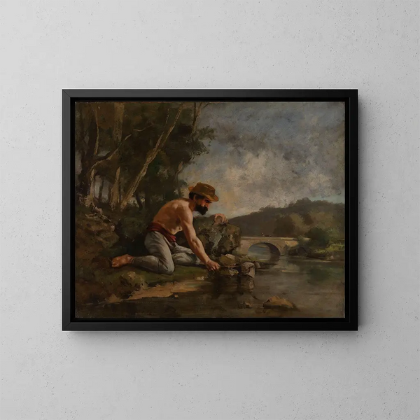 Rybak - Gustave Courbet — oprawiony obraz na ścianie